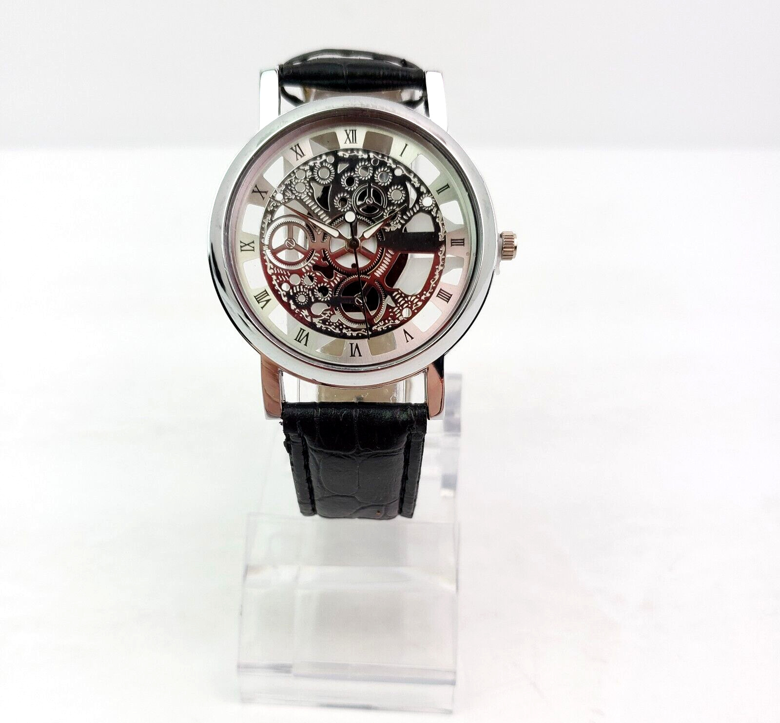 Unbranded Fashion Costume Mens Black Gears Formal Wrist Watch