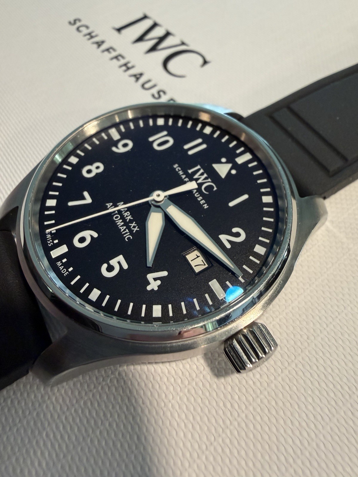 IWC Pilots Mark XX Stainless Steel Automatic 40 mm Black Watch IW328201