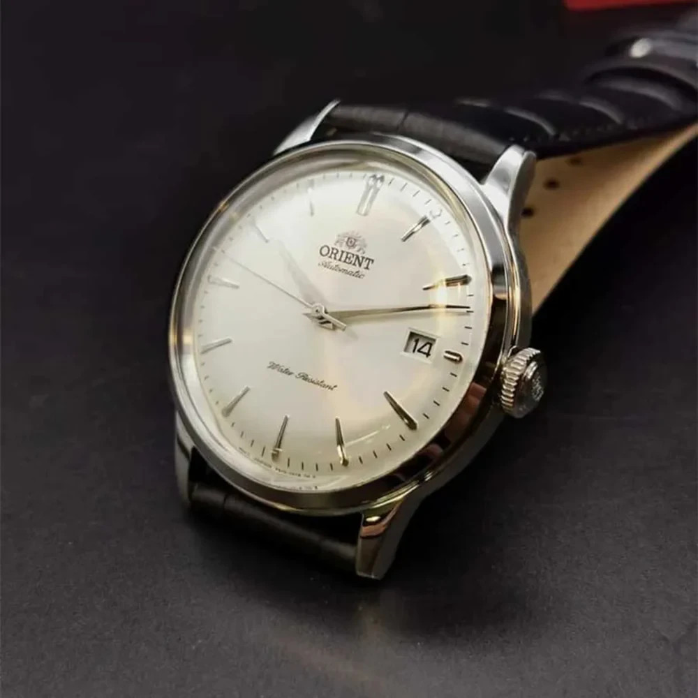 Orient Bambino Mens Automatic Watch RA-AC0M03S30B 38mm White Dial Leather 30M