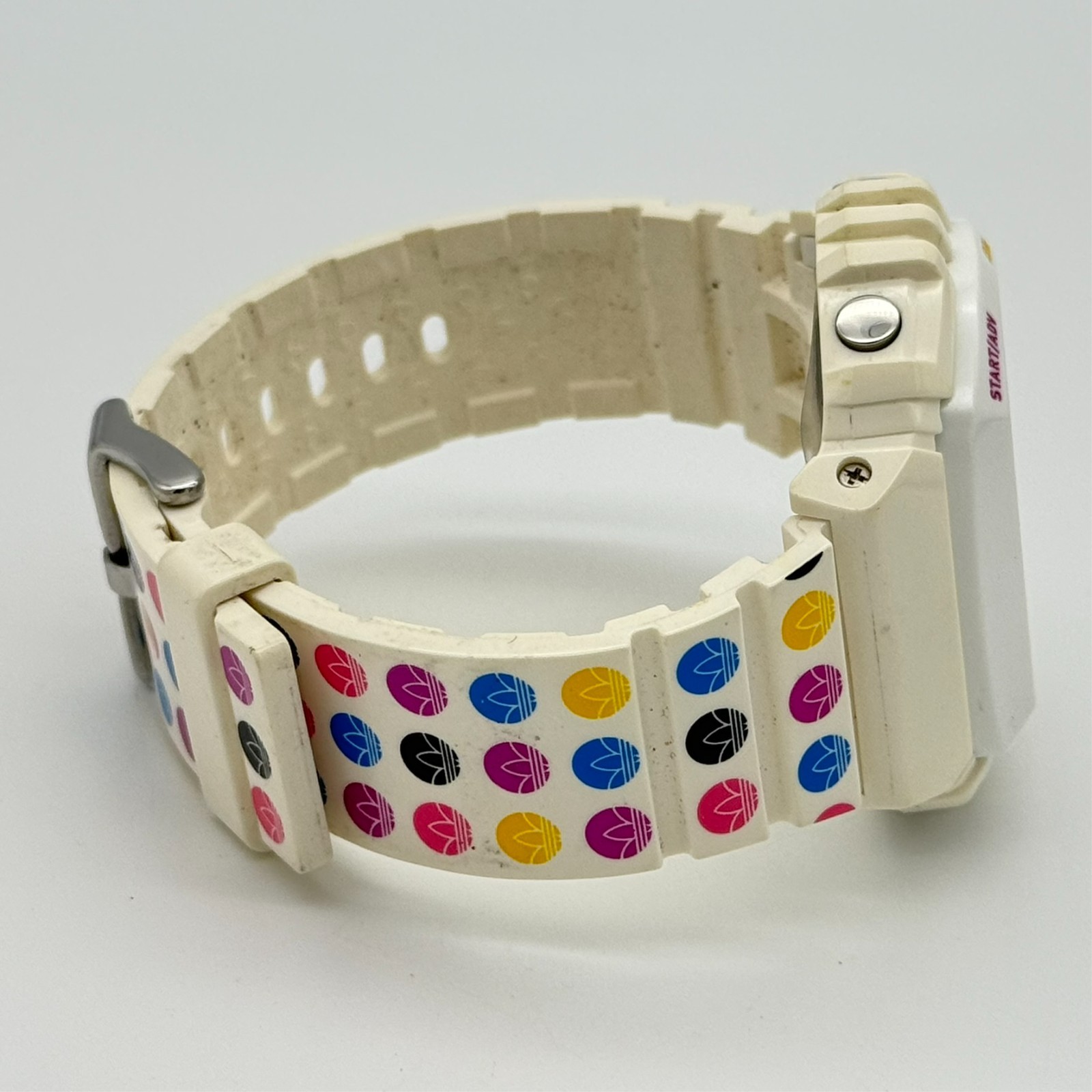 Unisex ADIDAS White & Multicolor Rubber Modern Digital Sport Watch, 53mm ADH6133