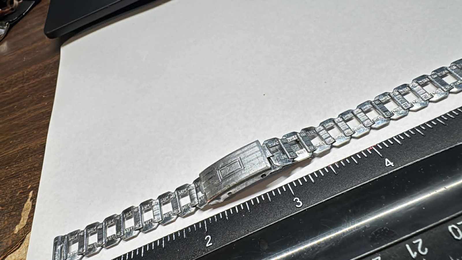 Vint. 10mm SS Pontaic Art Deco ladies watch bracelet w/ deployment 10mm end (A5)