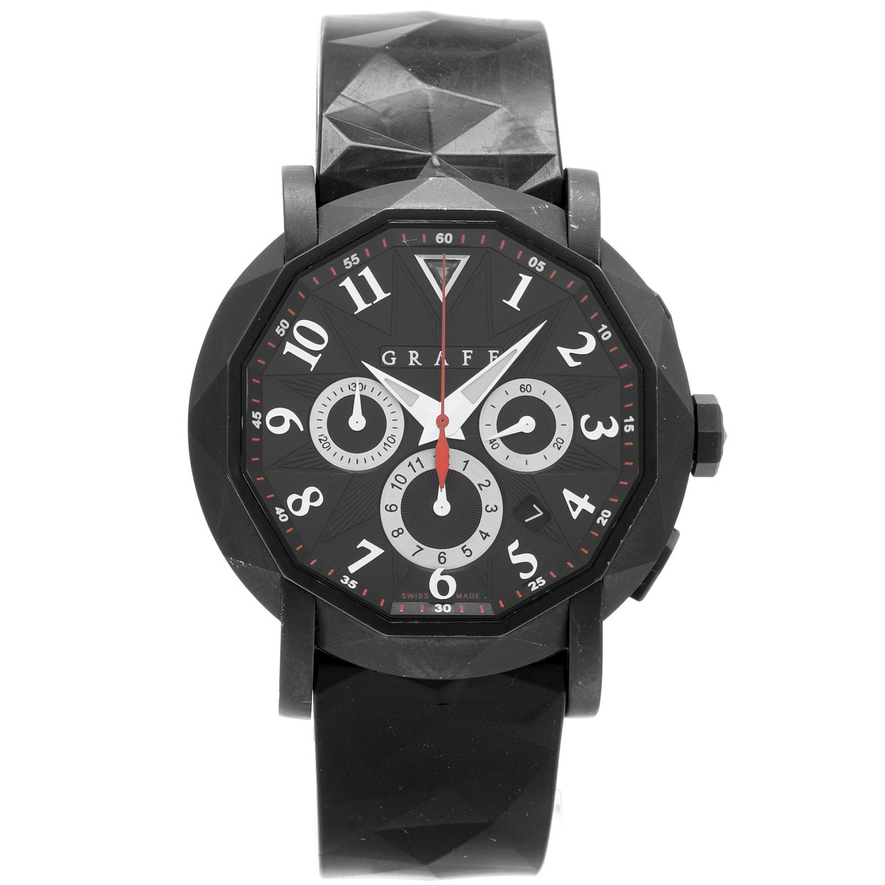 GRAFF Chronograff Watch Chrono 5500HV – Inventory 8160 DLC 45mm Rubber