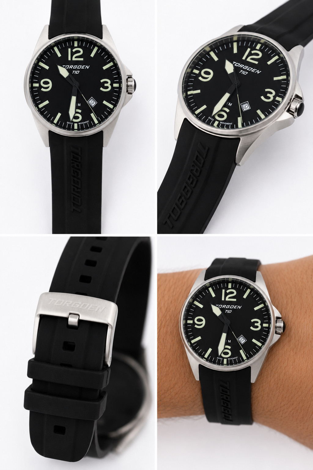 Torgoen T10 Men’s Swiss Pilot Watch Black Dial 44mm Sapphire Crystal T10