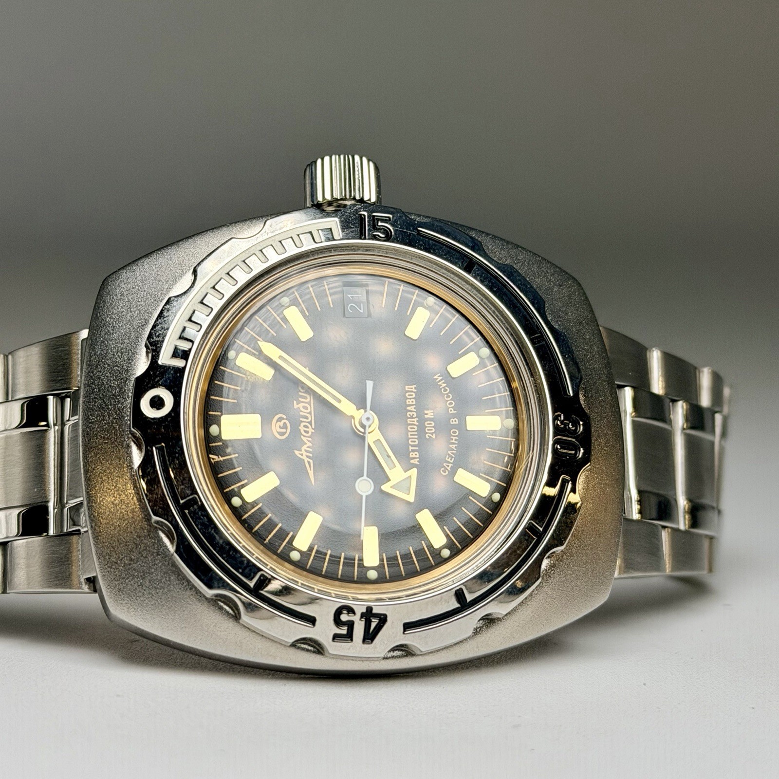 Vostok Amphibia Automatic Diver Military Mechanical Men’s Stainless Watch 090679