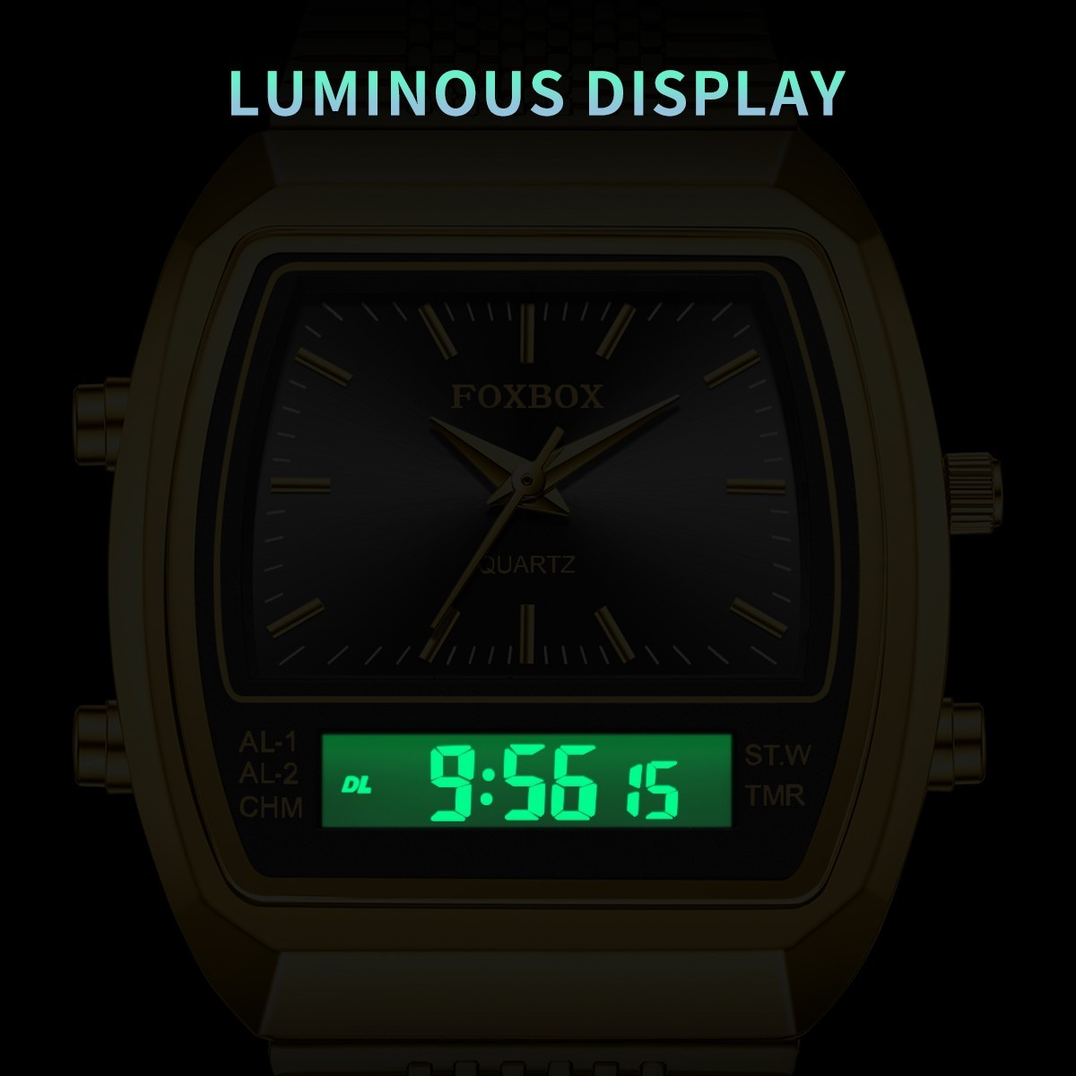 LIGE Men Watch Stainless Steel LED Digital Quartz Business Wristwatch Waterproof