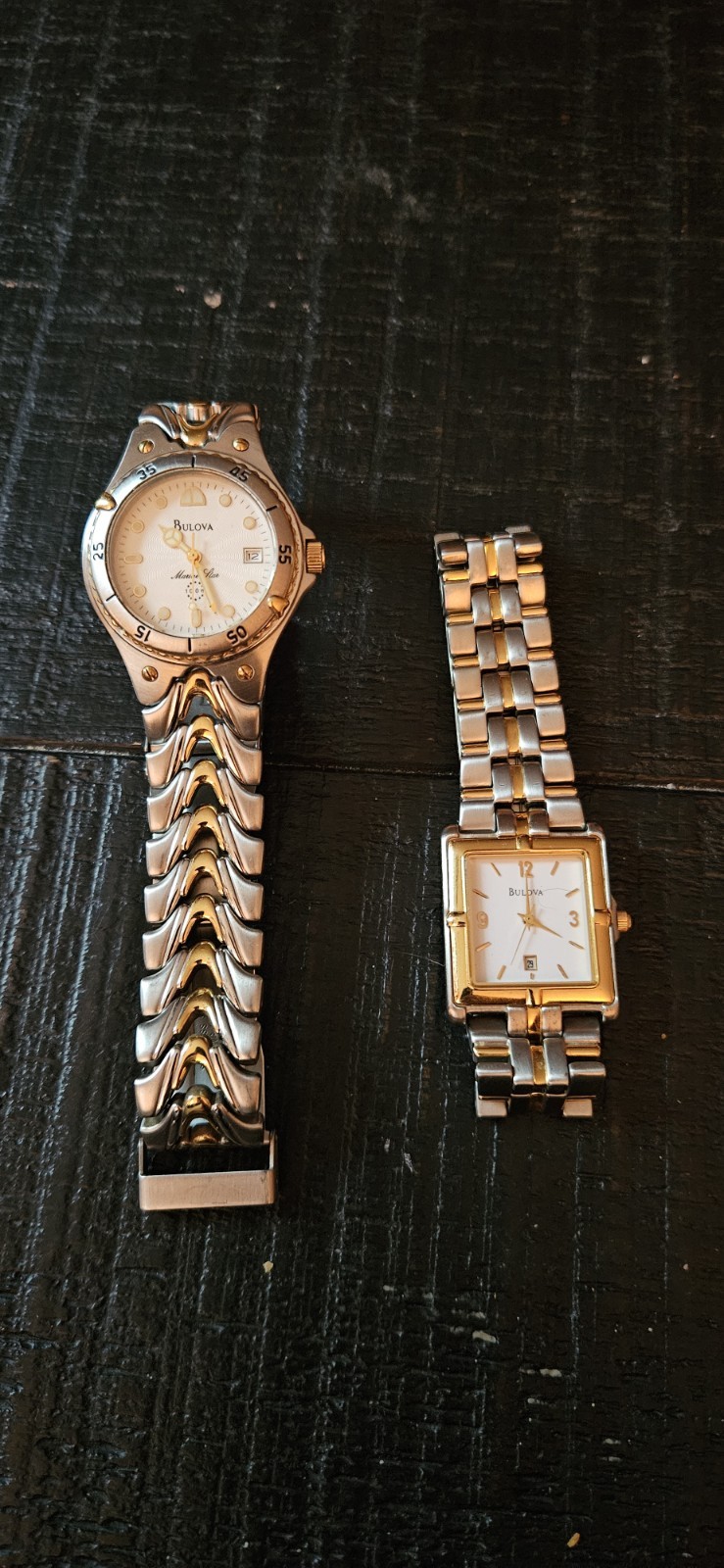 Bulova Classic Watch Lot of 2 female watches Vintage Steel 100 meter Marinestar
