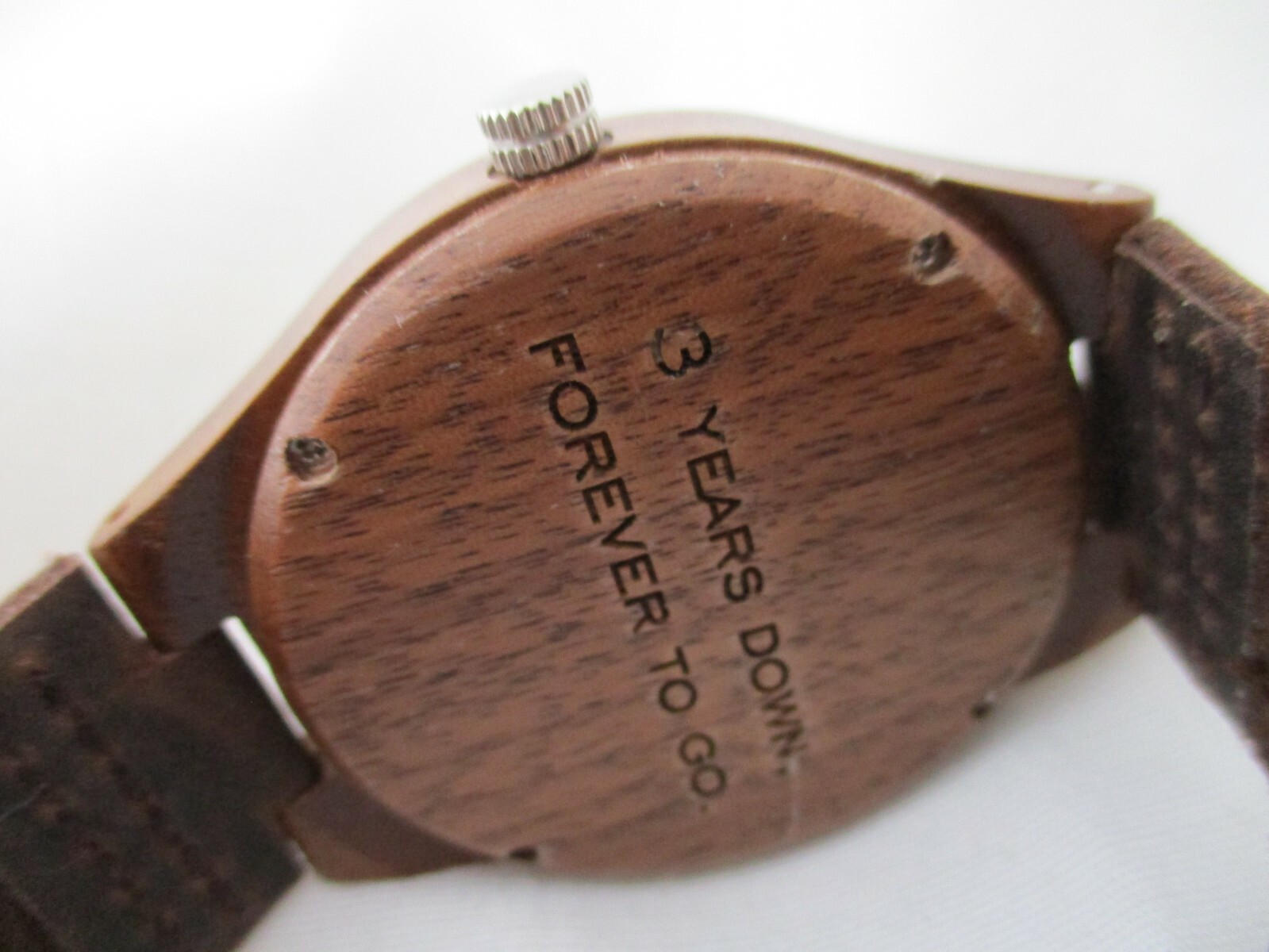 “3 Years Down Forever To Go” Brown Buckle Band Watch