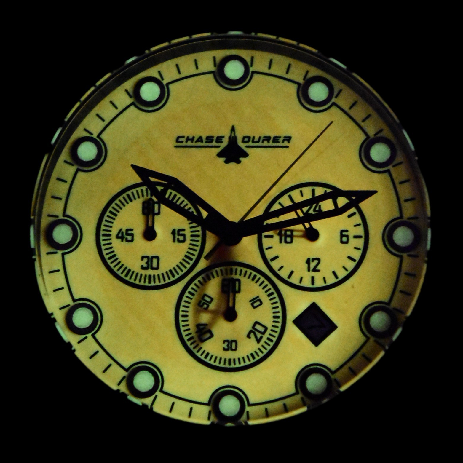 Chase Durer Men’s Orange Full Lume Dial 50mm Gray Chronograph Watch CDW-0119