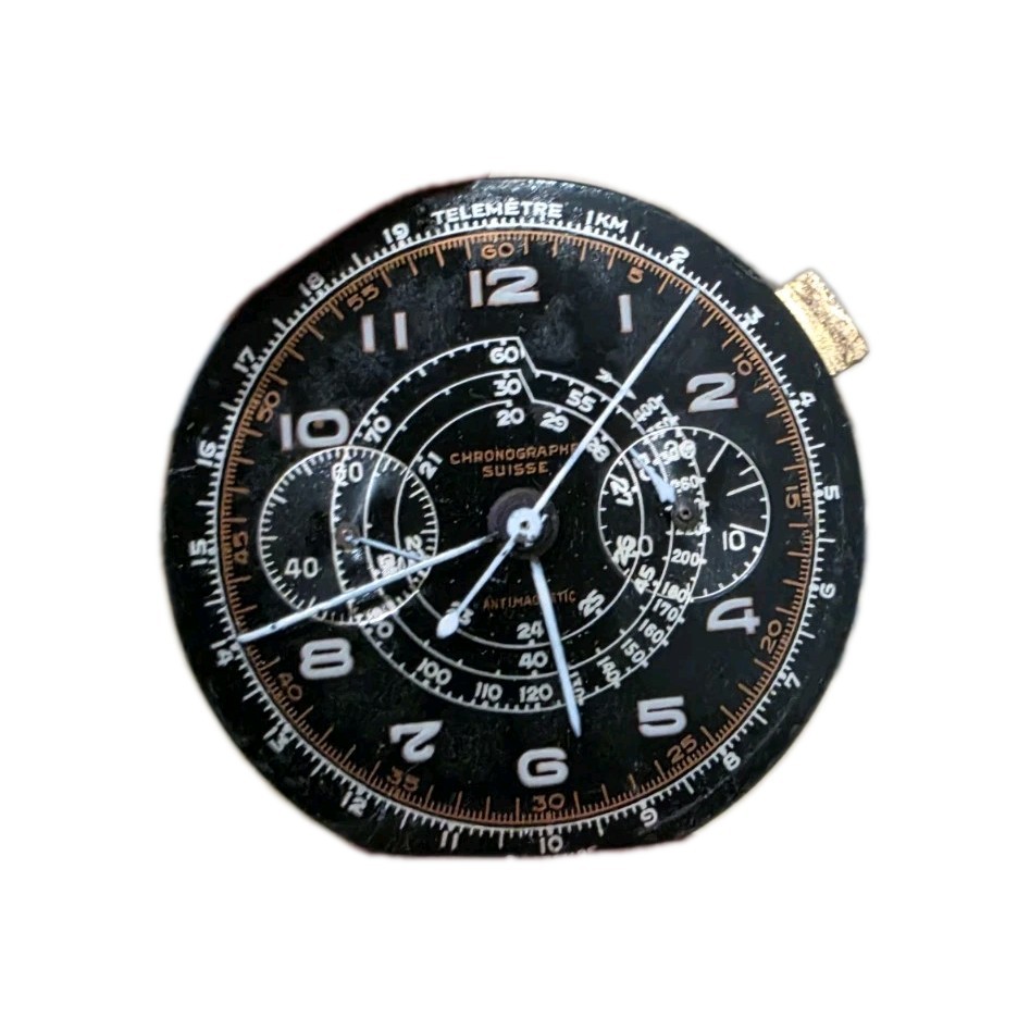 Vintage 1940s Military Aviator Chronograph, “Chronographe Suisse”.