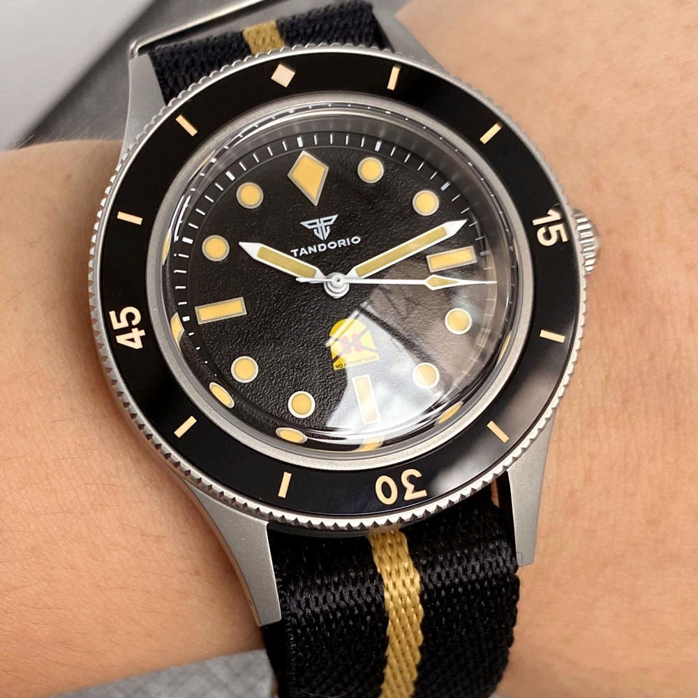 Tandorio 40mm Retro Domed Sapphire Lume Automatic Japan NH35 Men Watch 20ATM