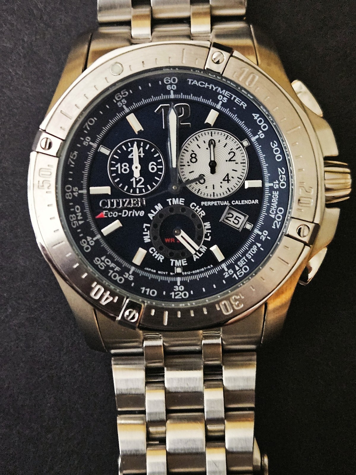 New Citizen BL5370-51L Chronograph EcoDrive Perpetual Calendar Tachymeter Watch