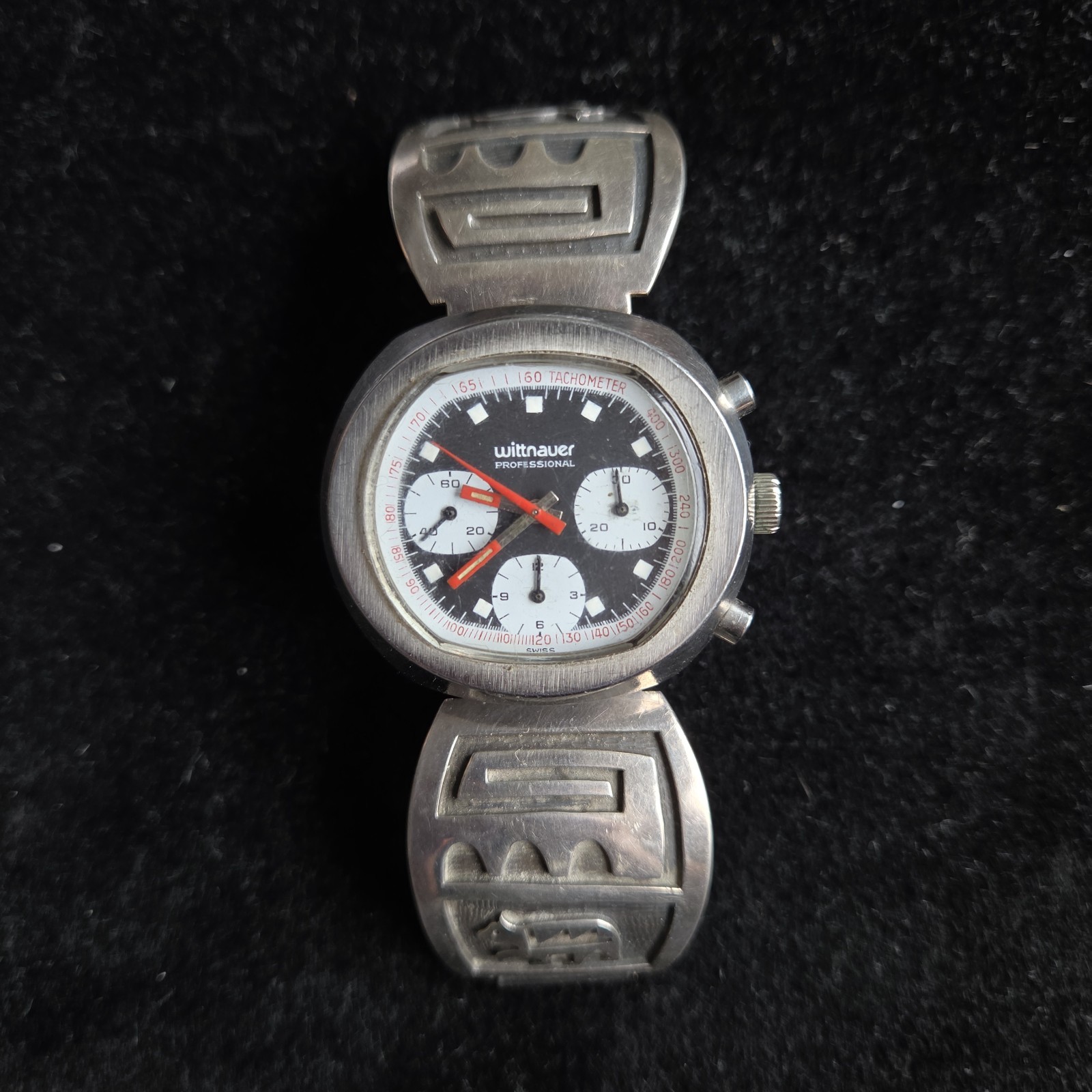 Wittnauer 5010 Vintage 60s-70s Manual Chronograph Sterling Band Men’s Watch