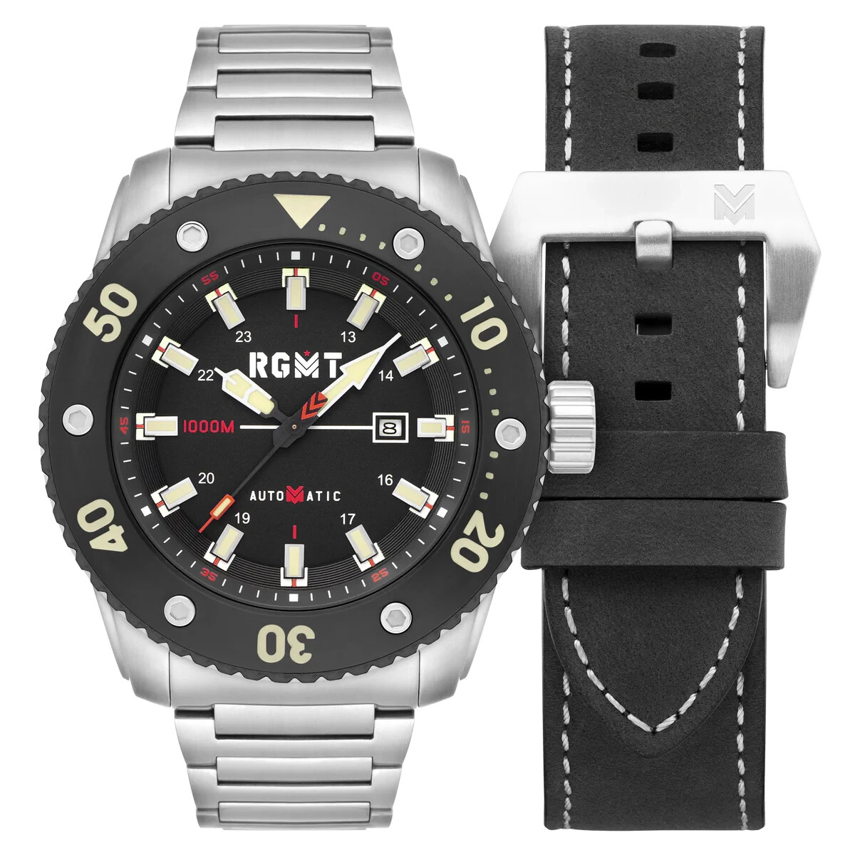 RGMT RG-8056-11 All-Brite Automatic Tactical Men’s Watch 100ATM $1,500 -NEW/RARE