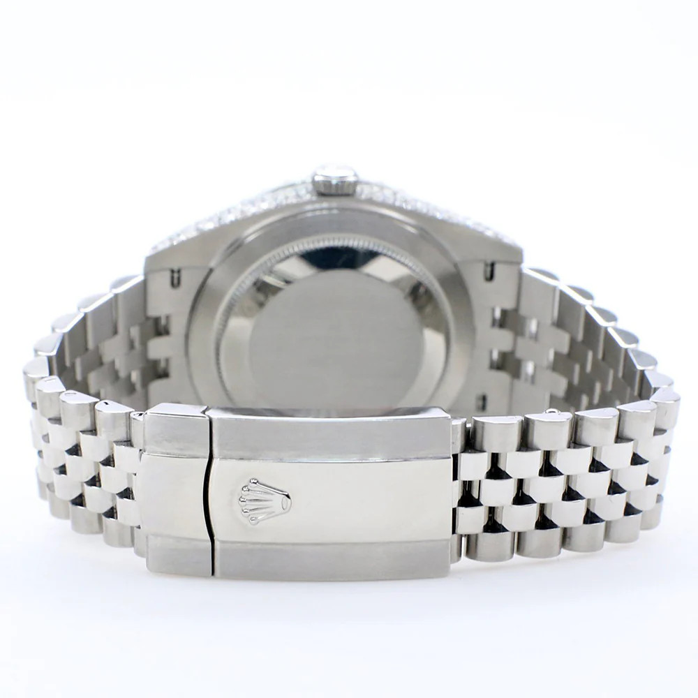 Rolex Datejust 41 5.9CT Diamonds Watch With Blue Roman Dial 126300 Box Papers