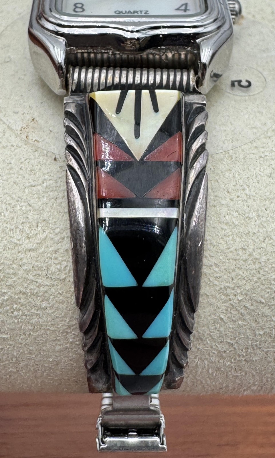 C.W. Sterling Womens Watch 21mm White Dial Multicolor Inlay Band Quartz 2035