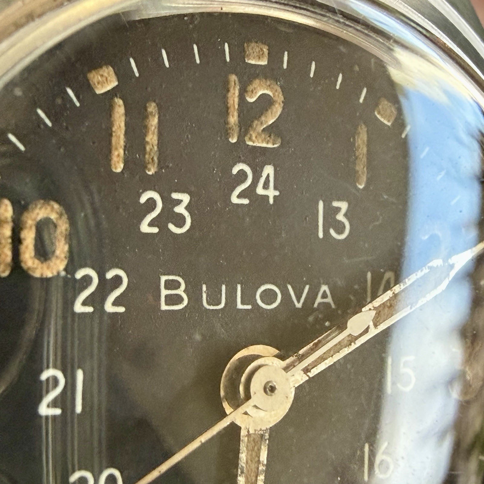 Vintage BULOVA Navigator MIL-W-3818A US Military Issued Manual Wristwatch RUNS!