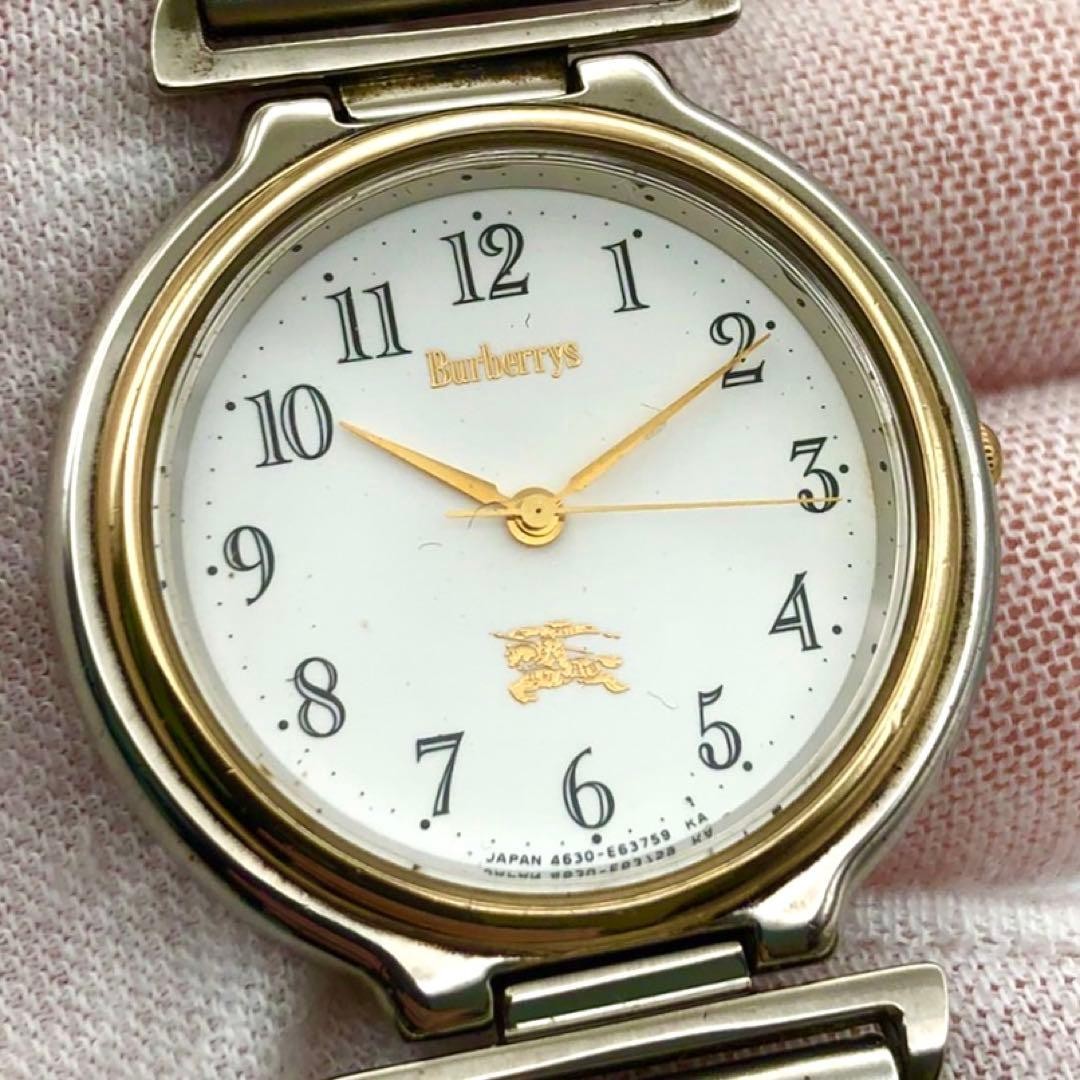 Working New Battery Burberry Wristwatch White Dial Horse Logo Quartz Combination