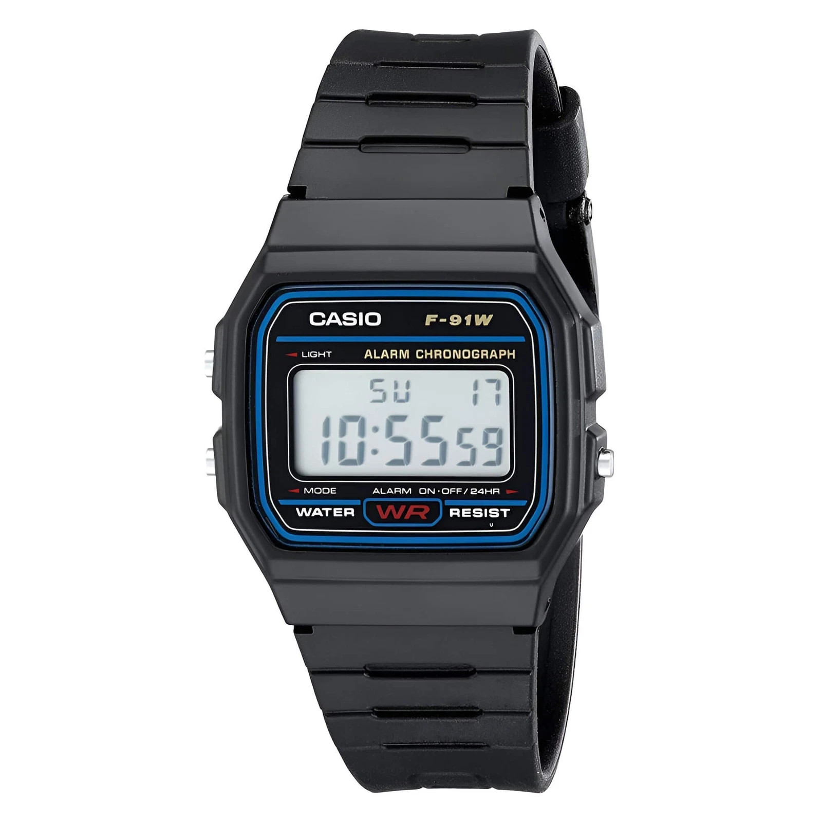 Casio Men’s Watch Classic Alarm Chrono Digital Dial Black Resin Strap F91W-1