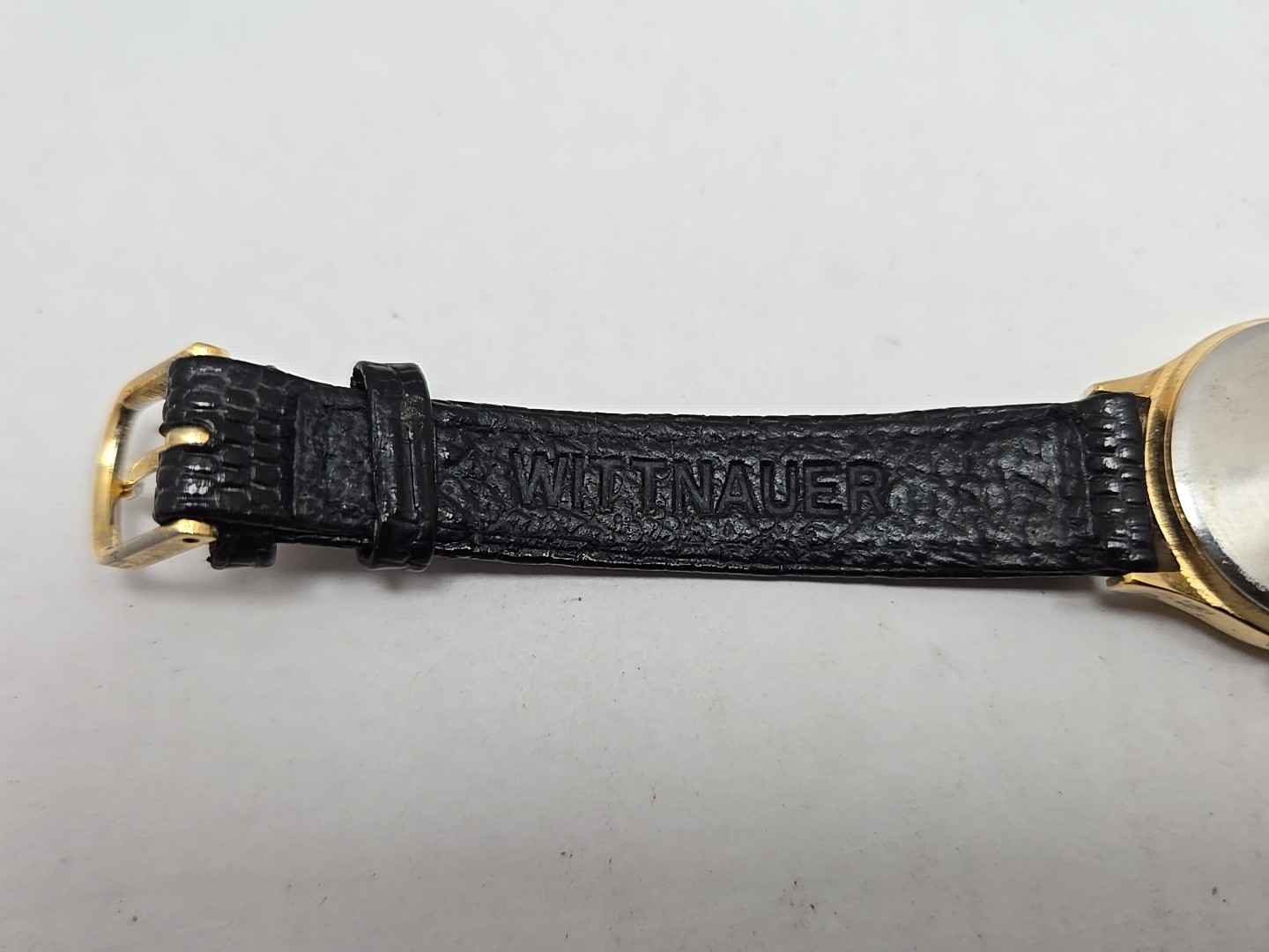 Vintage Wittnauer Pegasus Quartz Dress Watch New Battery Gold Tone Leather Women