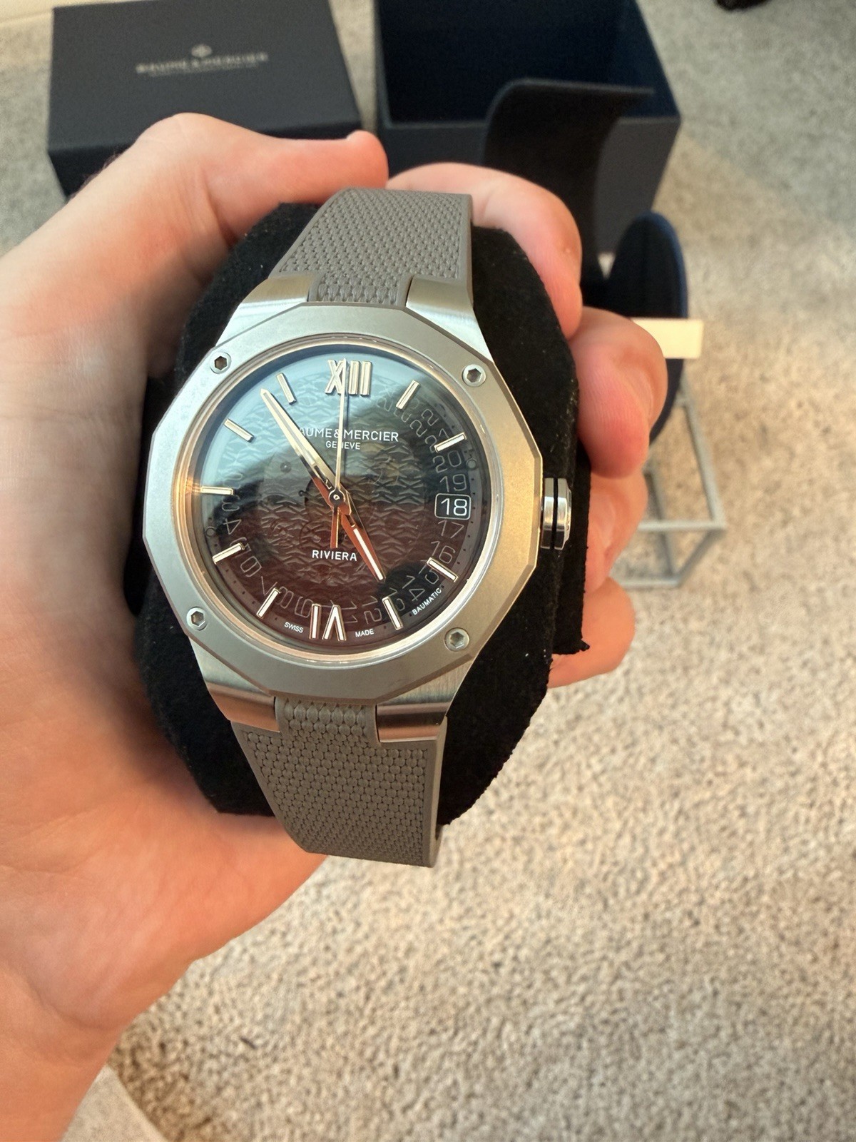 Baume & Mercier Riviera Smokey Gray Unisex Adults Watch – M0A10720