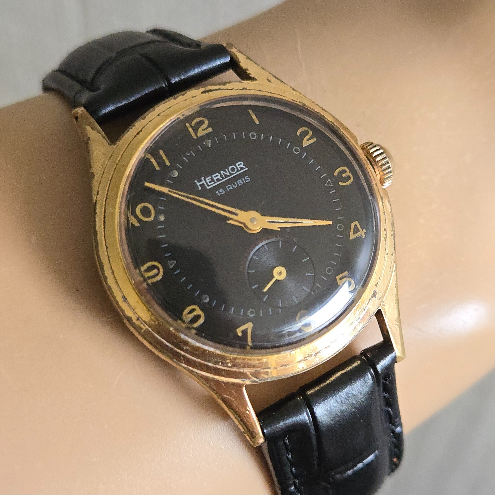 Vintage HERNOR men’s manual winding watch cal.Cupillard 233 15RUBIS swiss 1930s