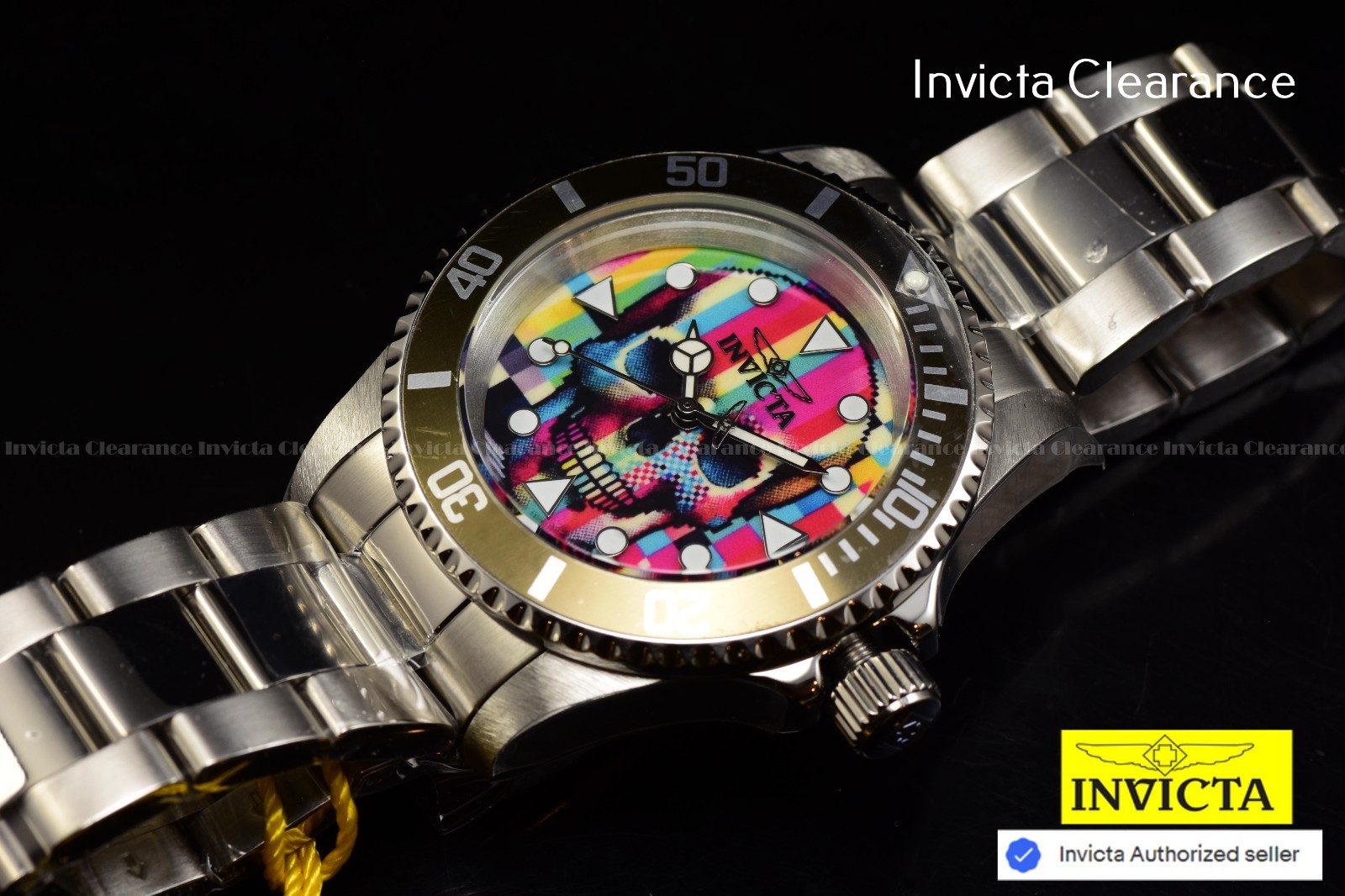 Invicta Men’s Racing JM Limited Edition Chronograph Black Dial Mesh Band Watch