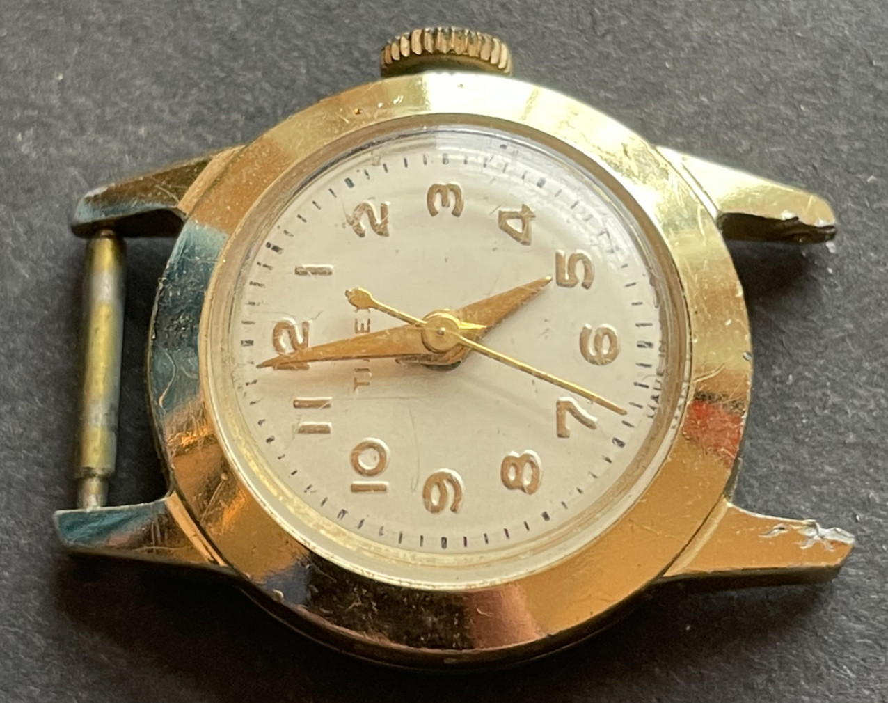 Antique Timex US Time Women’s Watch Runs Ticks Gold Tone Case 26.4mm