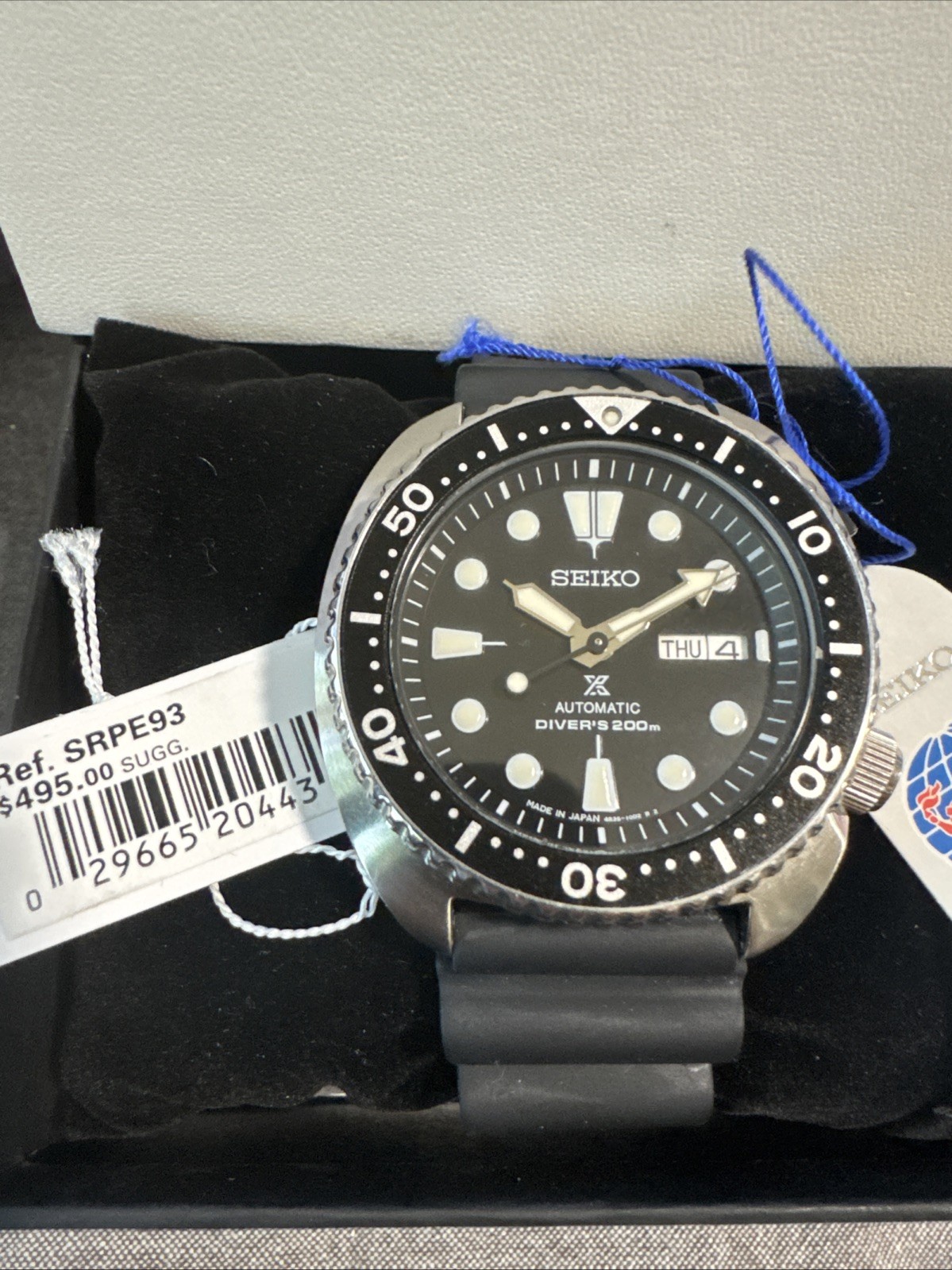 Seiko Prospex Turtle SRPE93 Automatic 45mm Case Men’s Black Rubber Watch Band