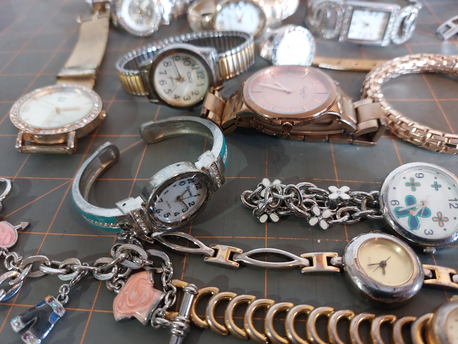 Large Lot of Various Styles Fashion Watches Untested Need Batteries Geneva Anne