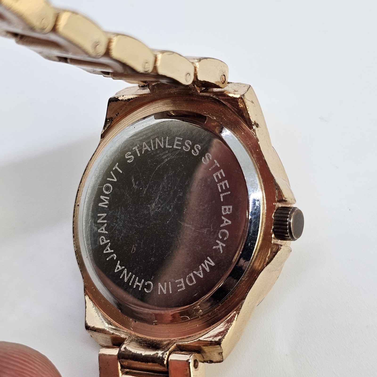 Bell Rose Women’s Watch 30MM Gold Dial Gold Bracelet Band 7″ New Battery