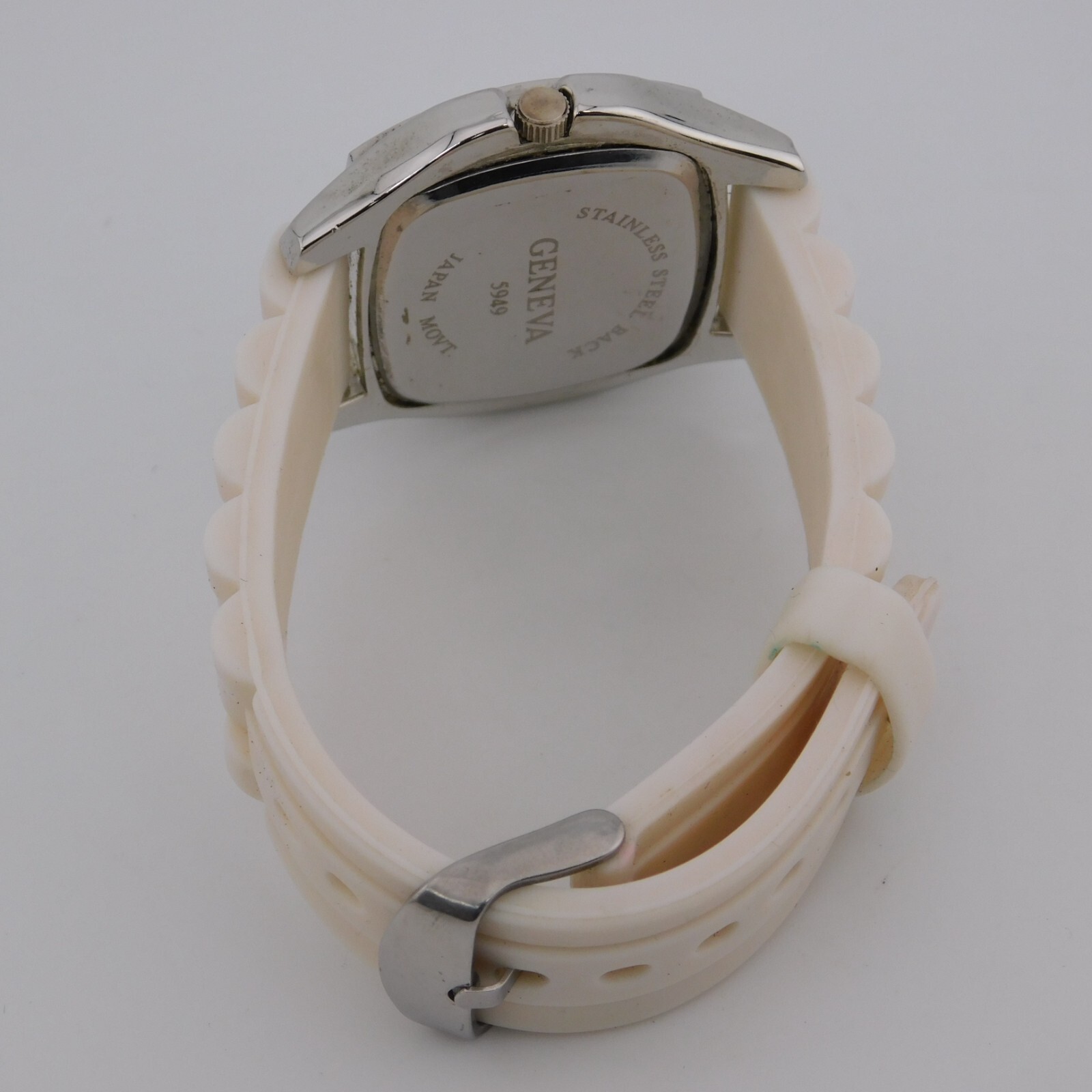 GENEVA 5949 White-Tone Quartz Analog Women’s Watch New Battery