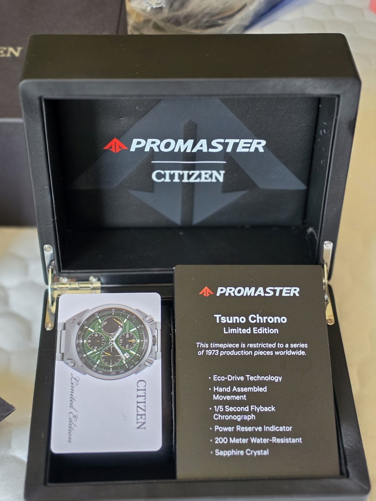 Citizen Promaster Tsuno All Titanium Eco-drive Limited Edition Green AV0081-51X