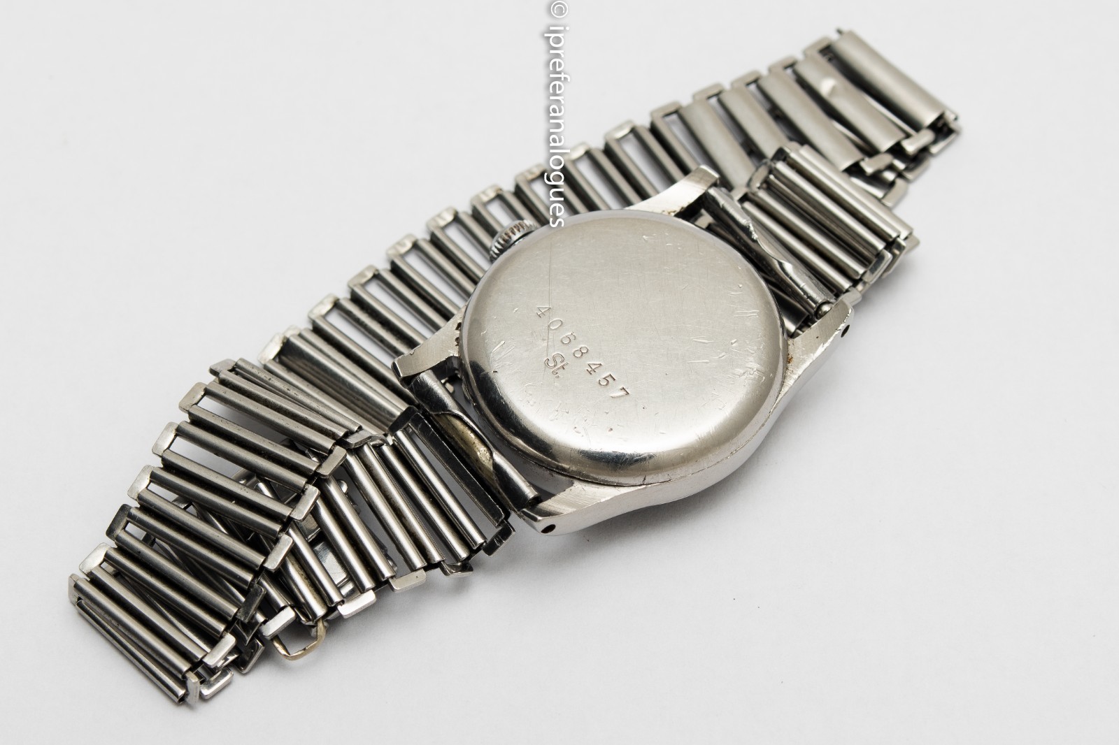 Extra Rare Helvetia Waterproof Military Signed Black in Buenos Aires c.1941 30mm