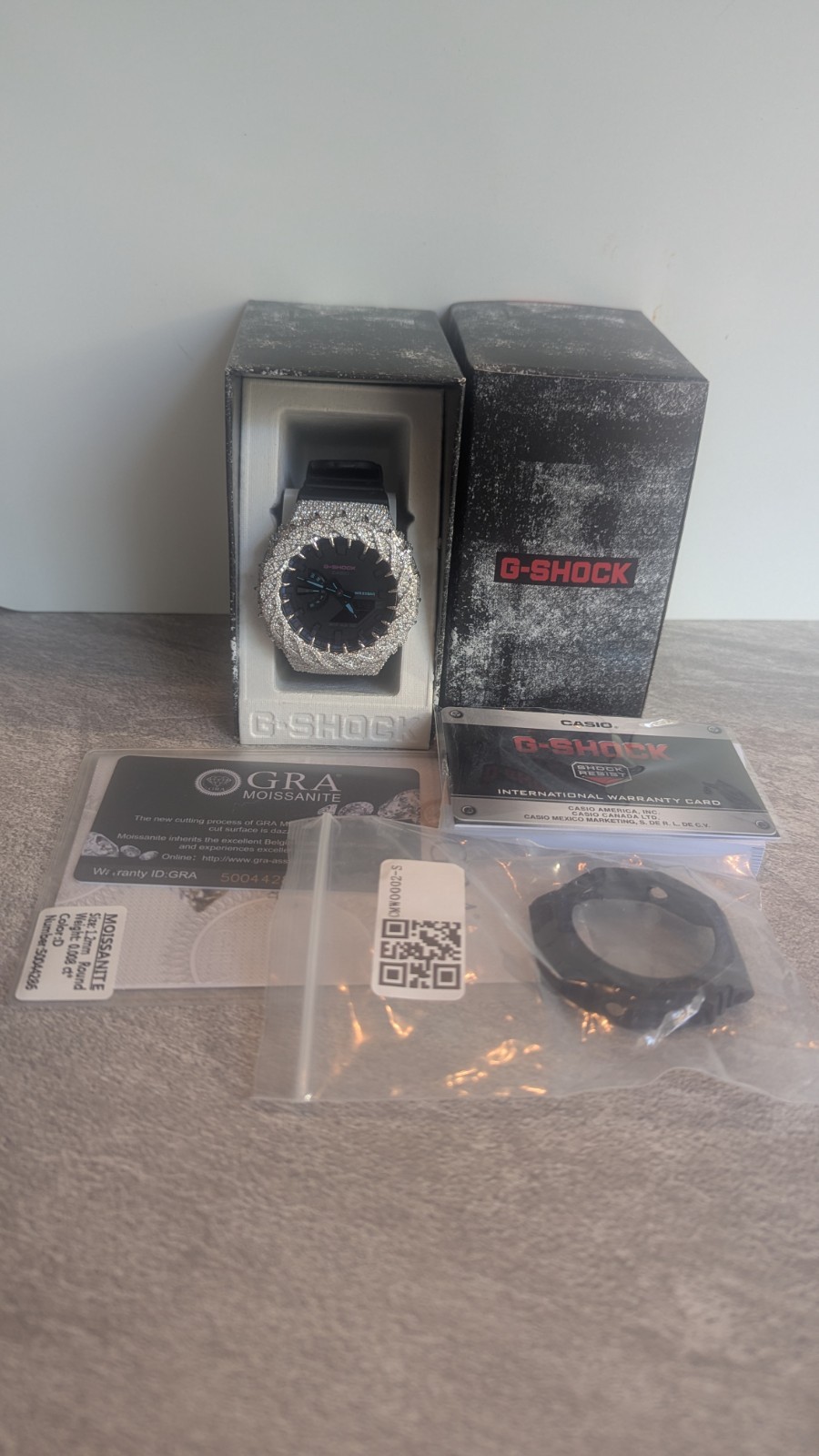 G-SHOCK CUSTOM MOISSANITE WATCH BLACK THORN GA2100