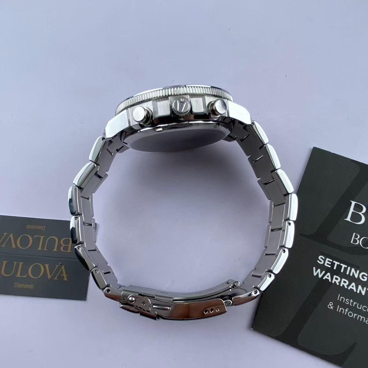 Bulova Marine Star Series C Black Dial Stainless Steel Men’s Quartz Watch 96B272