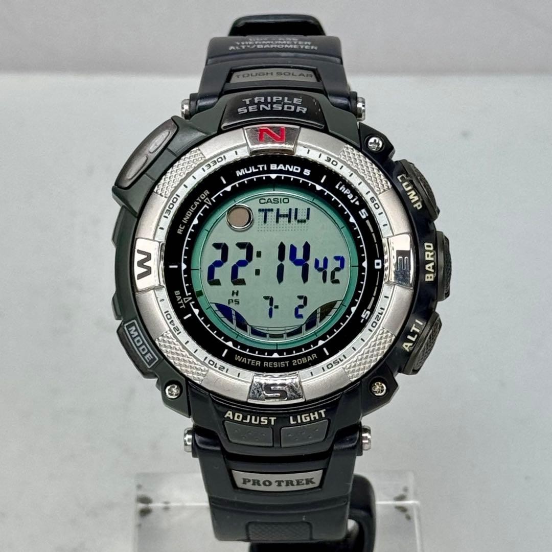 working PROTREK PRW 1500J radio solar black khaki