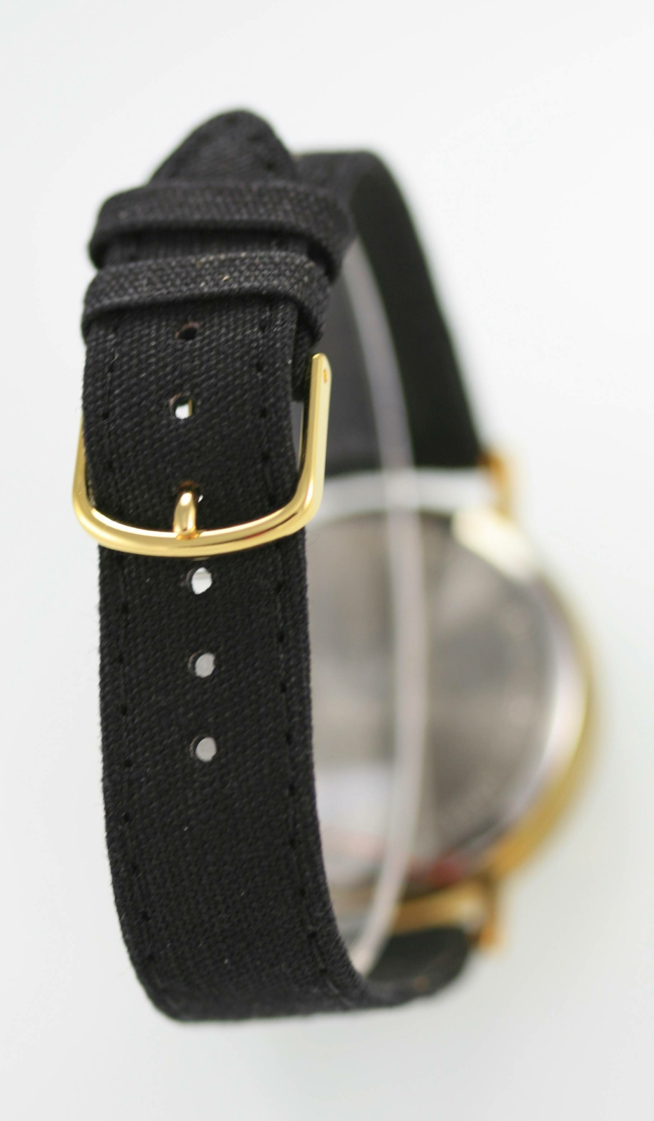 Scottsdale Polo Watch Unisex Stainless Gold Black Canvas Leather White Quartz