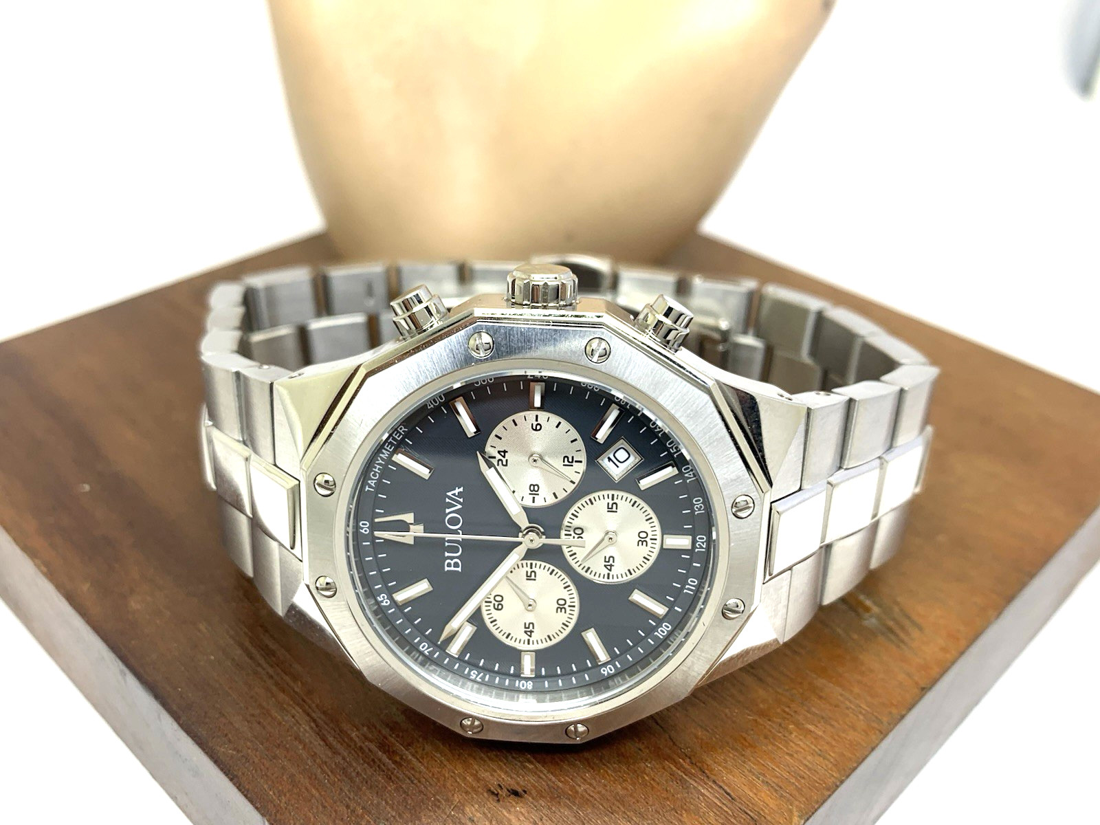 Bulova Men’s Watch 96B459 Prestige Quartz Chronograph Gray Silver Steel 40mm