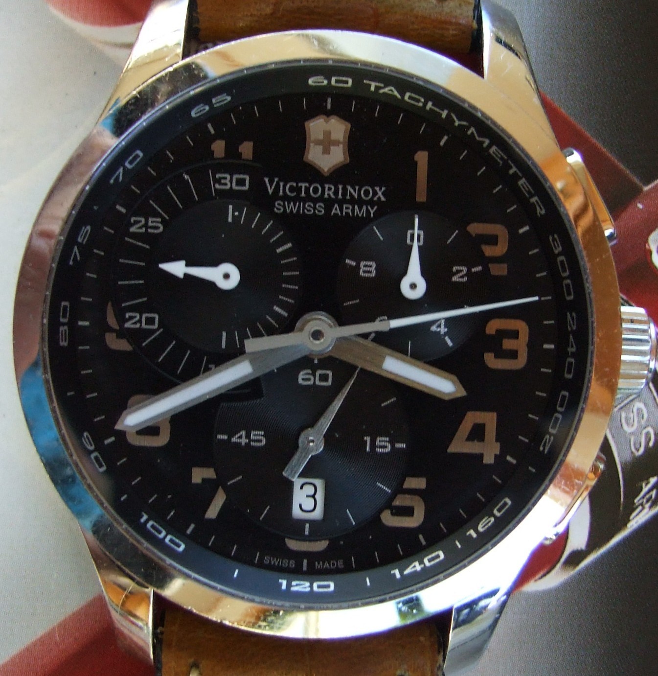 VictorINOX SWISS ARMY+Men’s ALLIANCE CHRONOGRAPH+Sapphire+42mm+OEM Leather Band