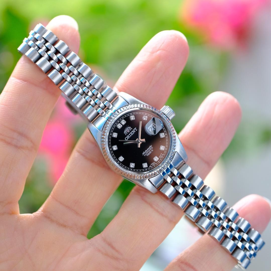 Orient President Daydate Automatic Black Dial Watch 100m