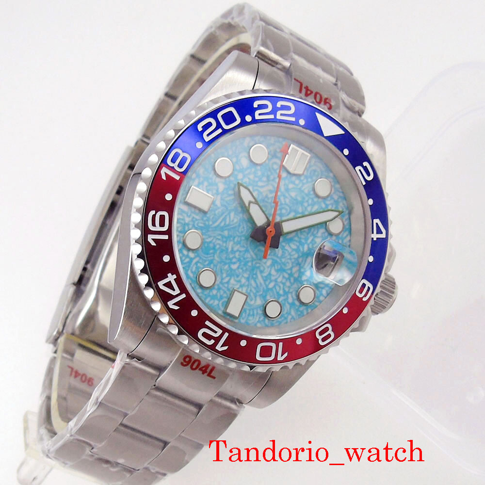 40mm NH35A Automatic Mens Watch Sapphire Glass Date PT5000 Miyota Luminous