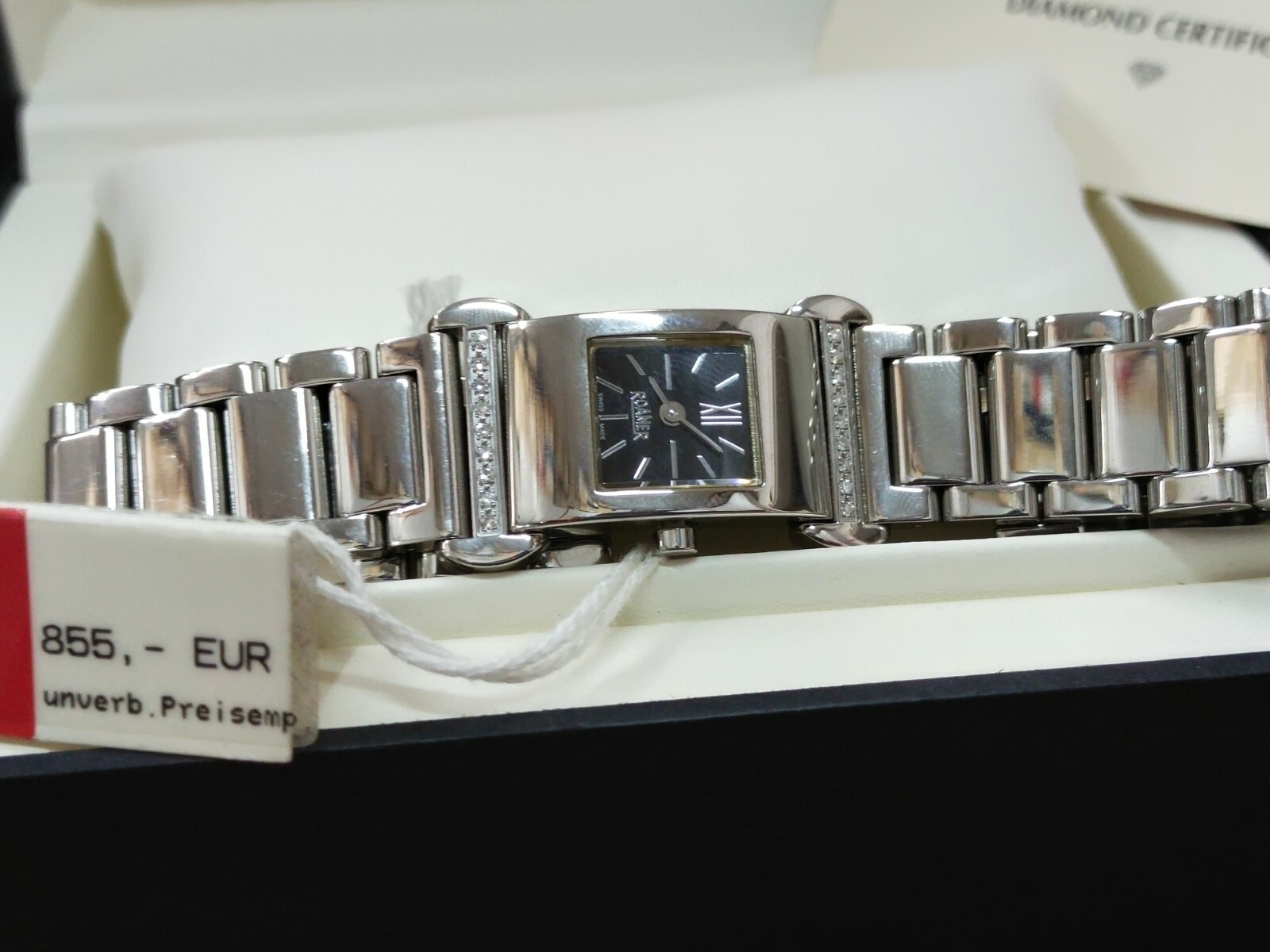Roamer Watch Dreamline Luxury 18 Diamonds Swiss Made Folding Clasp 637.953