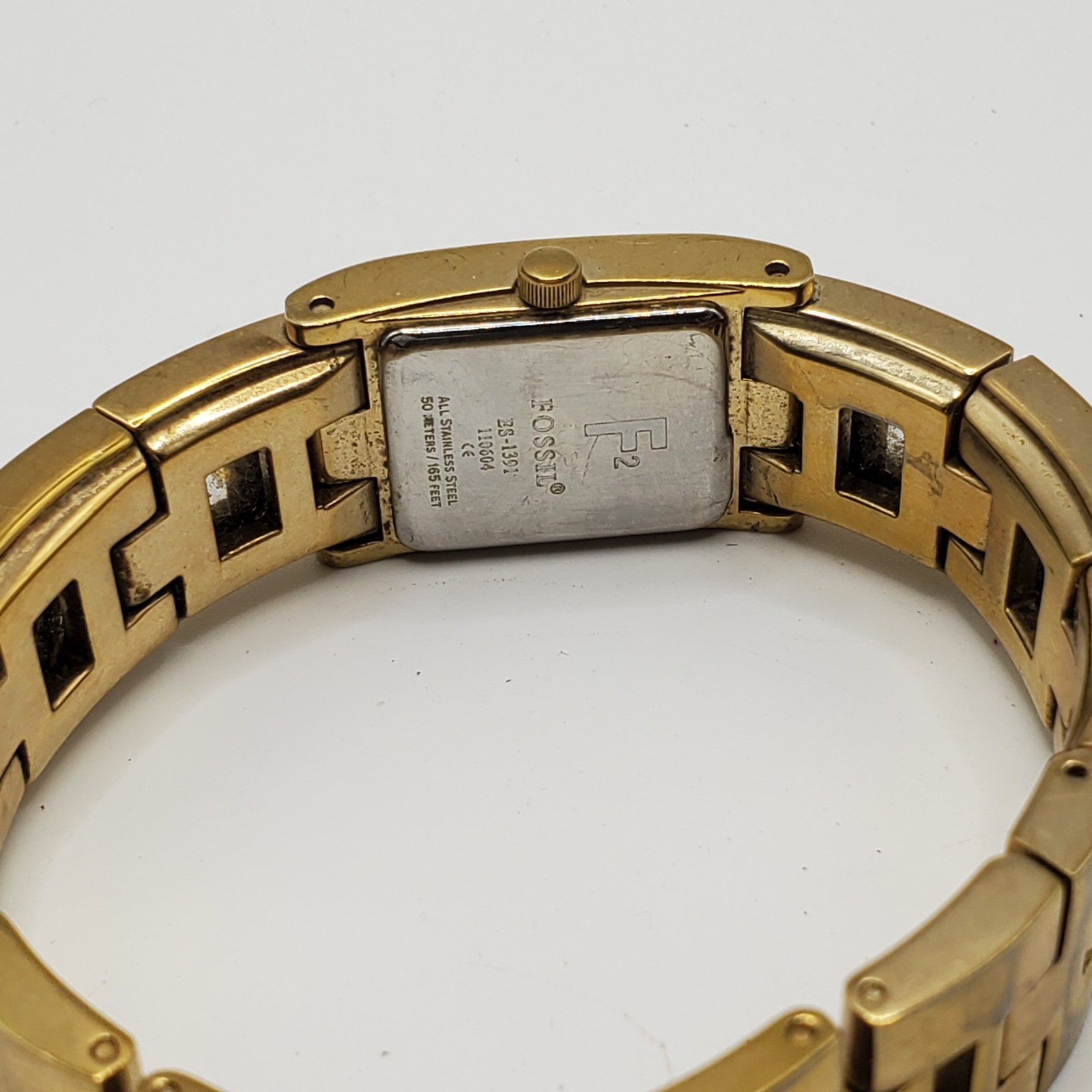 Fossil F2 ES-1391 Glass Gem Band Watch 18mm Womens New Battery