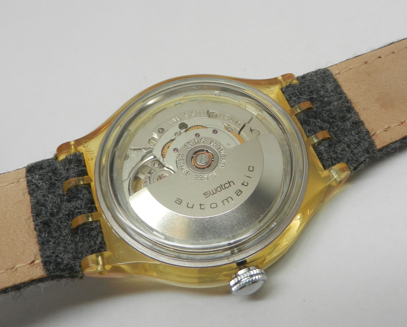 Vintage 37mm Swatch Originals Automatic 1993 Watch NOS New Old Stock Burgundy