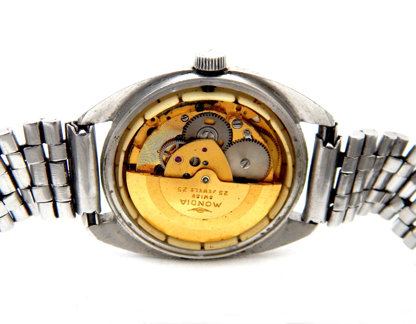 Watch MONDIA Arbitron Automatic 25 Jewels Case Steel Circa 1960 Men 36mm Working