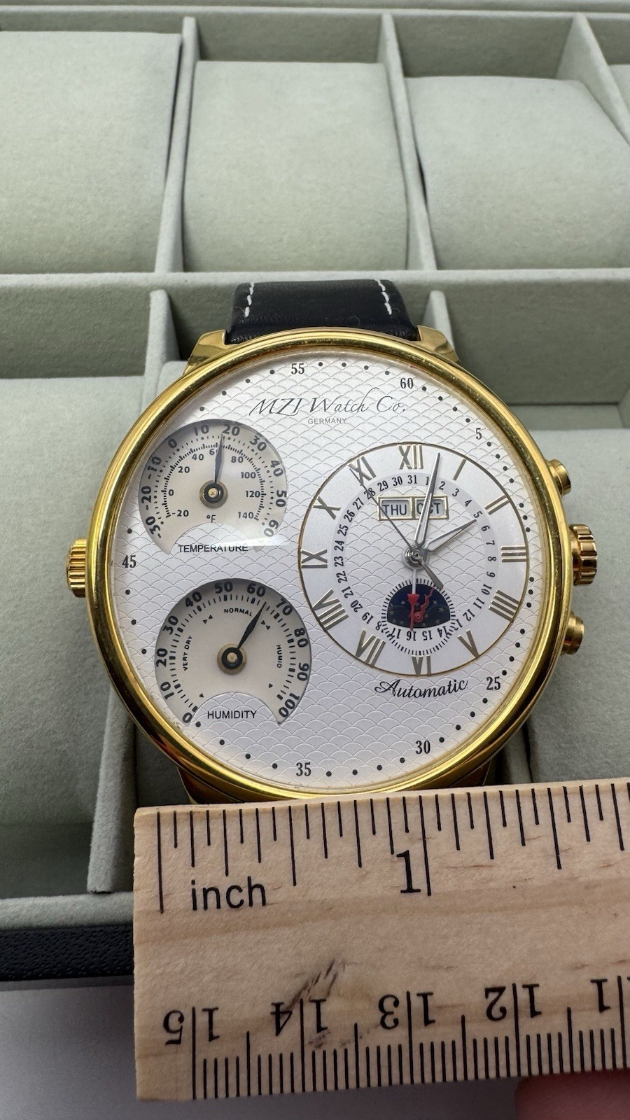 MZI WATCH CO GERMANY MILETUS LSS XXL AUTOMATIC MEN Humidity Temperature