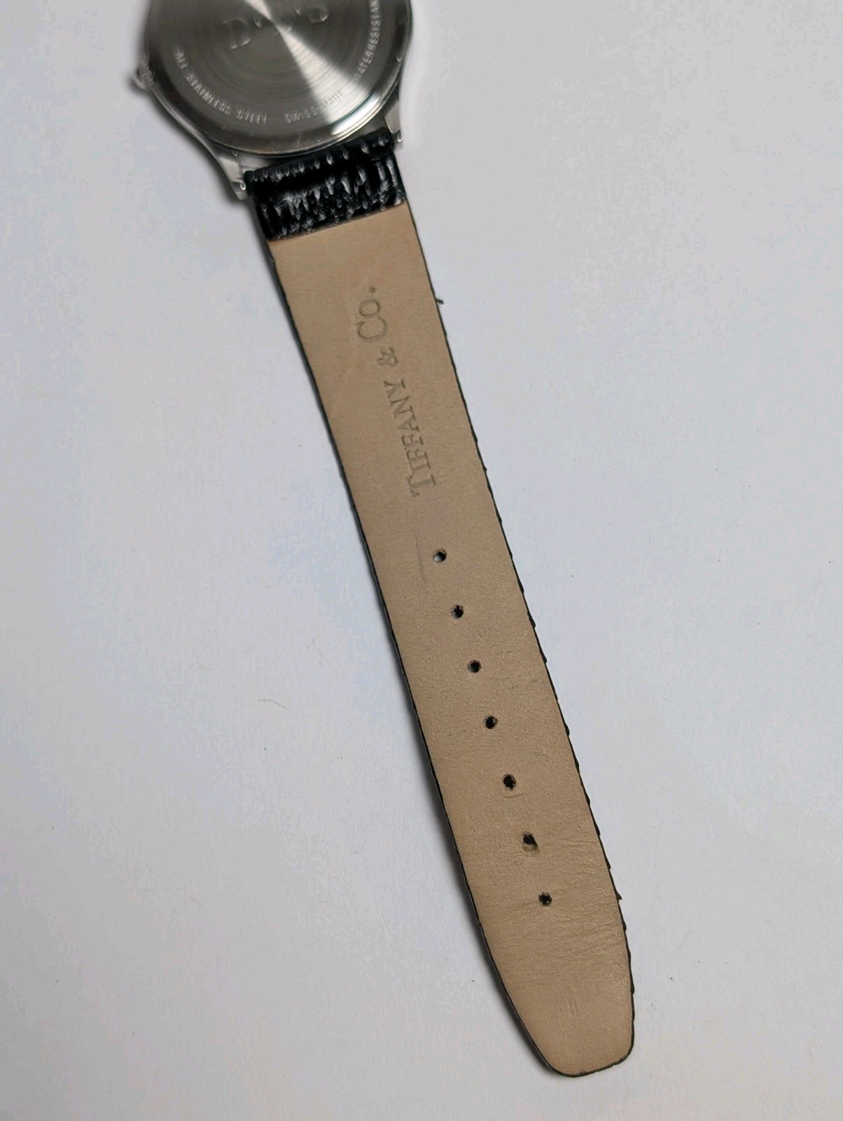 Vtg Tiffany & Co Portfolio Watch White Roman Dial Stainless Steel 33mm Swiss