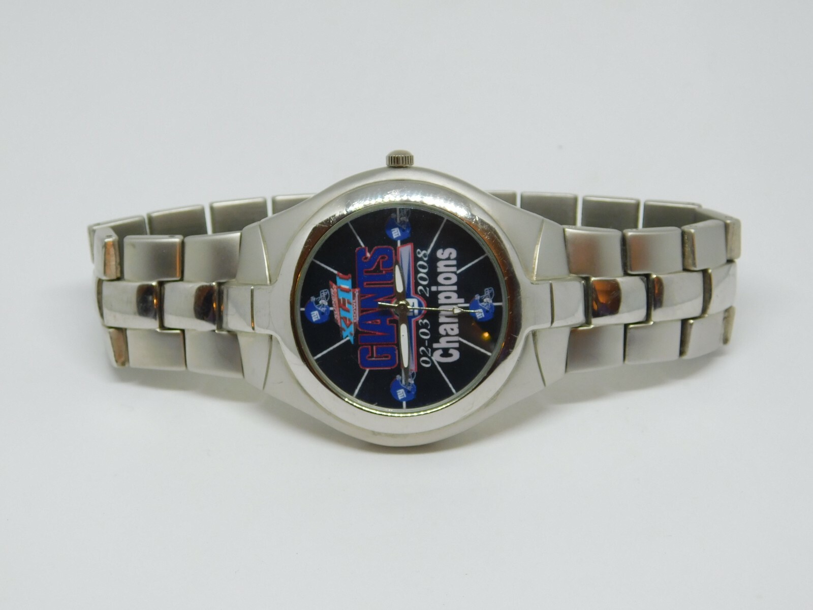 XLII Glants Champions Three-Hand Quartz Analog Men’s Watch Sz. 8″ New Battery