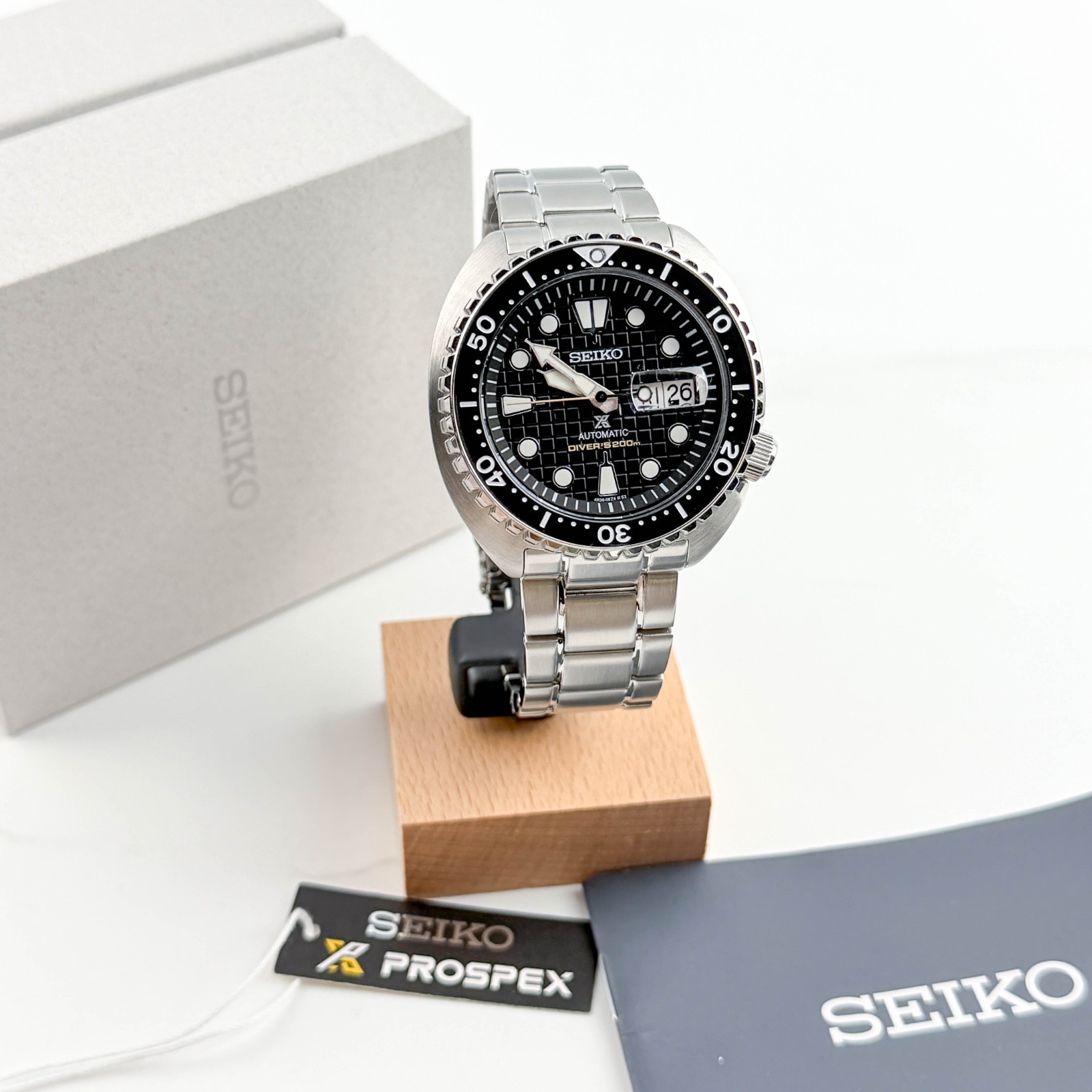 Seiko SRPE03 King Turtle Prospex Automatic Dive Men’s Watch w Black Dial 38.5mm