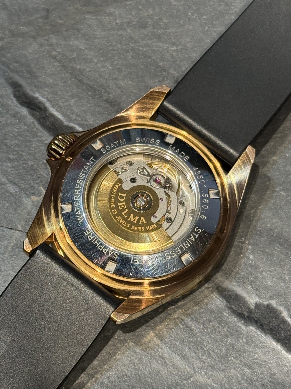 Delma Santiago PVD Rose Gold Automatic Men’s Divers Watch, Sapphire Crystal
